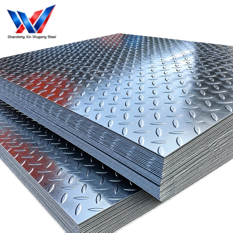 Q235B Q355B ASTM A36 S235JR SS400 Diamond Pattern Checkered Tread Steel Plate