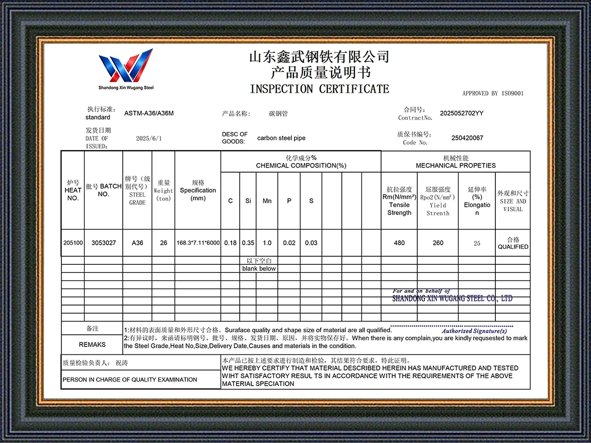 ASTM A36 MTC